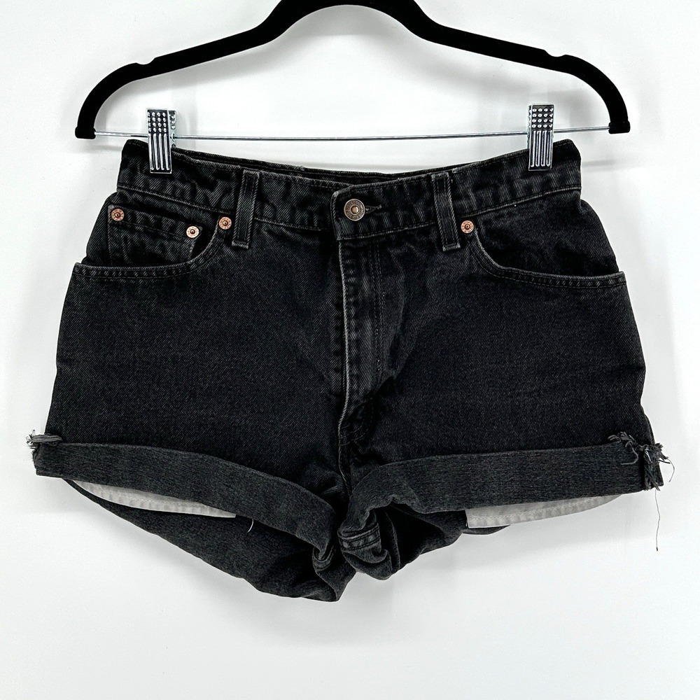 Vintage Levi's 550 Denim Shorts Womens 8 Med Black Beach Pool Party